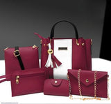 Girl's PU Leather Plain Hand Bag Set