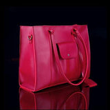 Girl's PU Leather Plain Tote Bags