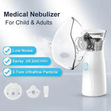 Portable Mesh Nebulizer Machine for Kids & Adults | Silent Electric & Cell Operated Inhaler for Asthma, Cough & Cold Relief | Handheld Mini Nebulizer for Home, Travel & Hospital Use