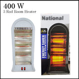 HT-111 Compact 400W Electric 3-Rod Room Heater with Advanced Safety Features