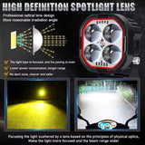 Dual Vision Quad-Lens High-Power LED Auxiliary Light for Motorcycles, Cars & Off-Road Vehicles