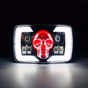 Skull Style LED Projector Headlight with DRL & Indicators – Perfect Fit for Honda CD70 / CG125